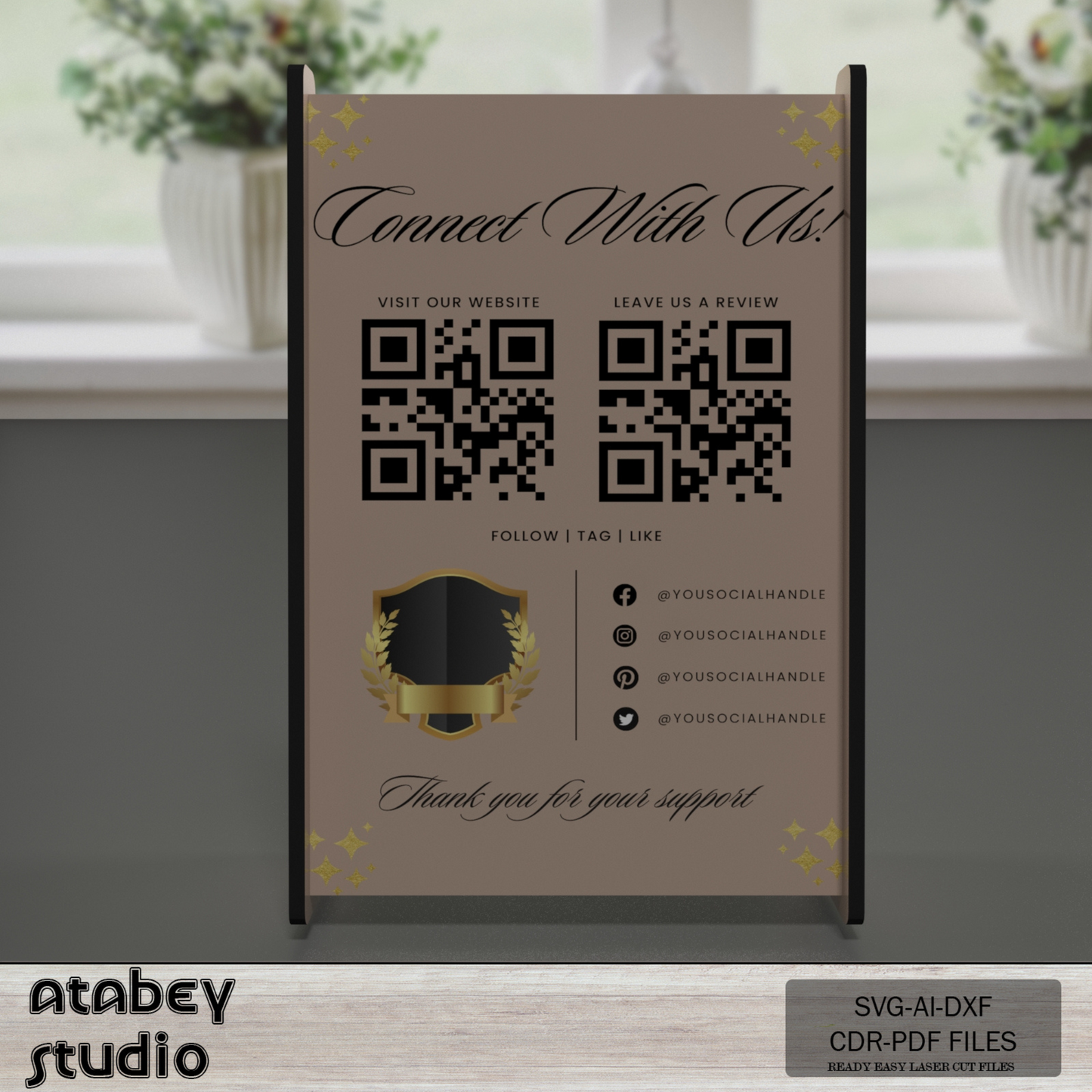 Personalized Social Media QR Code Sign for Easy Connection / Customizable Mini QRCode Sign and More 858