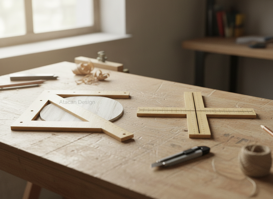 Laser Cut Center Finder Jig - Wood Template Files,Cross Ruler Tool - Laser Cut Centering Templates,Woodworking Center Jig 837
