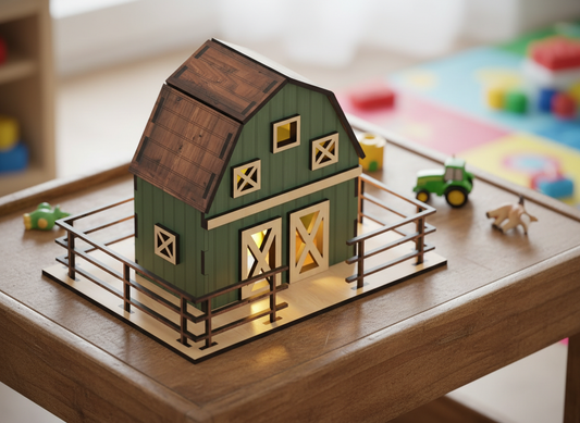 Laser Cut Farm Barn Template | Build Your Mini Village Scene | Model Building Plan 882
