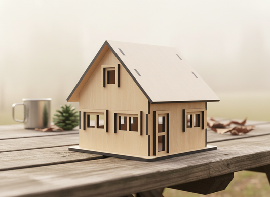 Build a Dollhouse Laser File, Wooden Miniature Project for Laser Cutters, DIY Model Home Plan