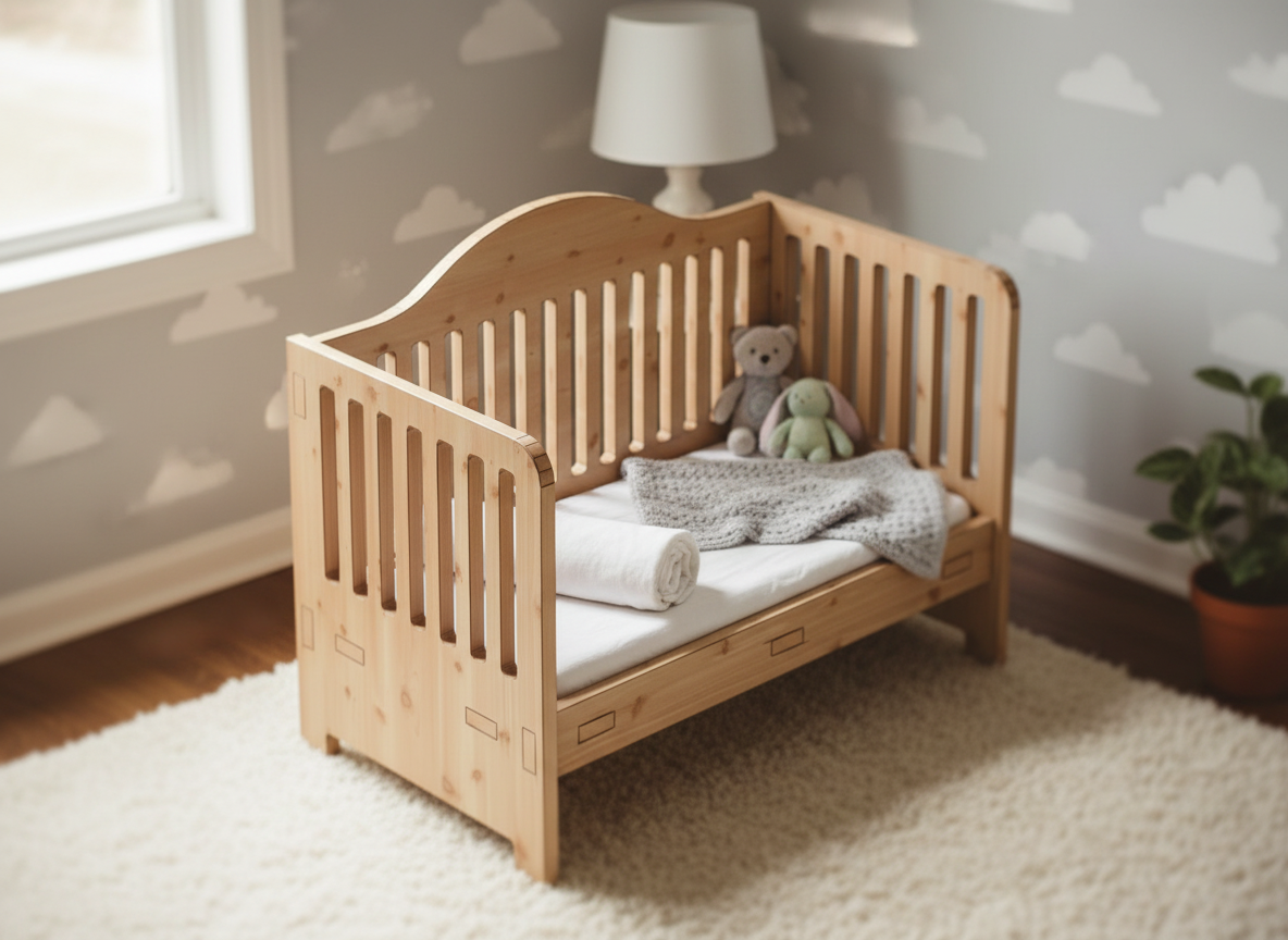 Dollhouse Cradle Laser Cut File, Miniature Baby Crab Plans 310