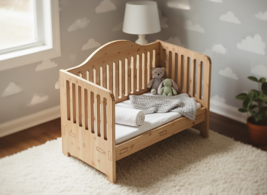 Dollhouse Cradle Laser Cut File, Miniature Baby Crab Plans 310