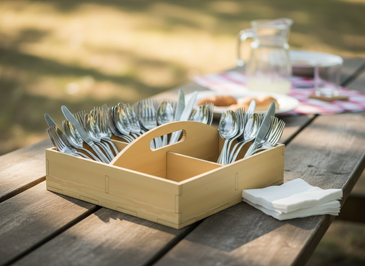 Wooden Serving Divided Tray | Laser Cut Design for Kitchen and Dining 680