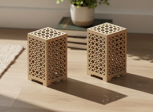 DIY Wooden Desk Lamps & Tealight Holders - Laser Cutting Templates - SVG DXF Files 600