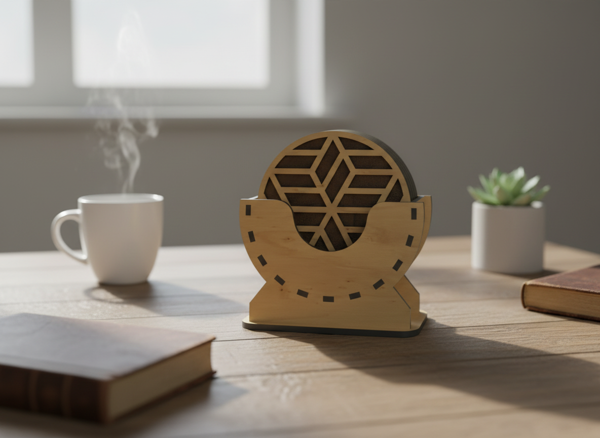 Stylish Coaster Box Holder / Keep your Coasters Organized and Ready to Use / DIY Coaster Stand Laser Cut Files 526