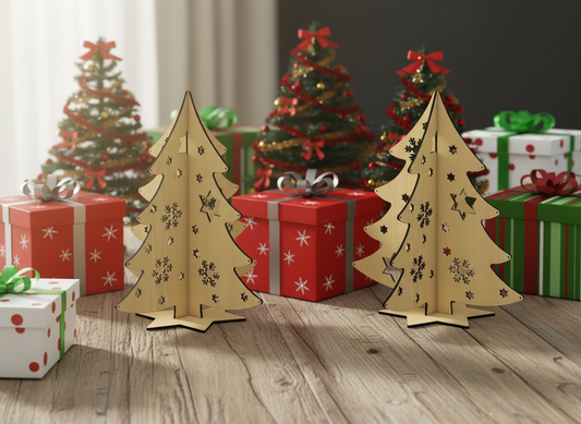 Christmas Tree File SVG, 2022 Standing New year Trees laser cut File, Merry Christmas Trees Decor 264