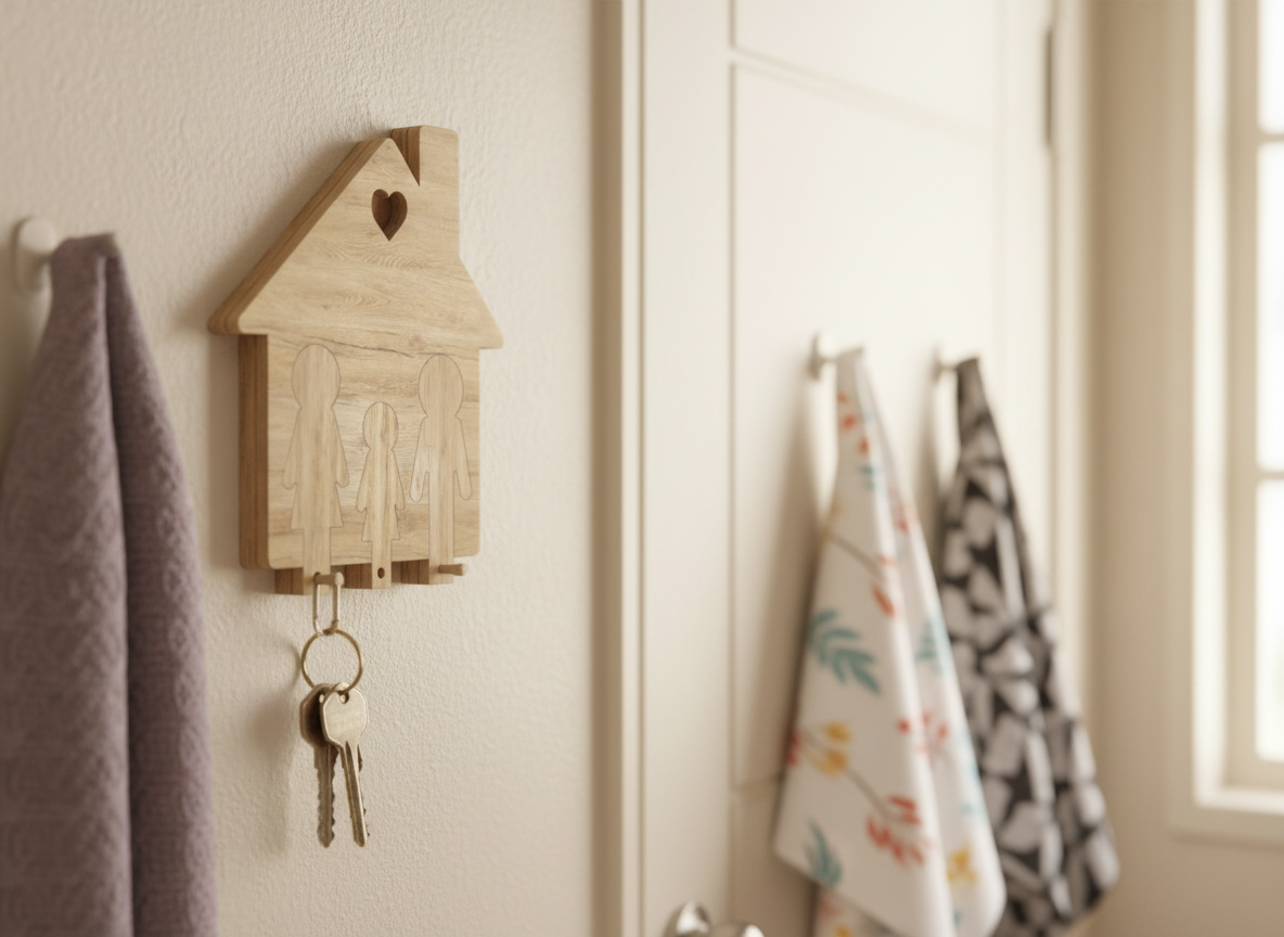 Custom Family Key Holders - Wall Keychain Set with Kids and Parents - DIY Keychain Set for Home 768