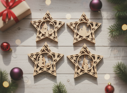 Christmas Star Ornament SVG - Laser Cut Designs for Festive Tree Decorations & Holiday Crafts 902