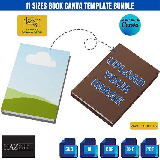 Customizable Book Mockup SVG, Writer's Toolkit for Book Promotion, 3D Book Display for Cricut, Canva Ready Template 468