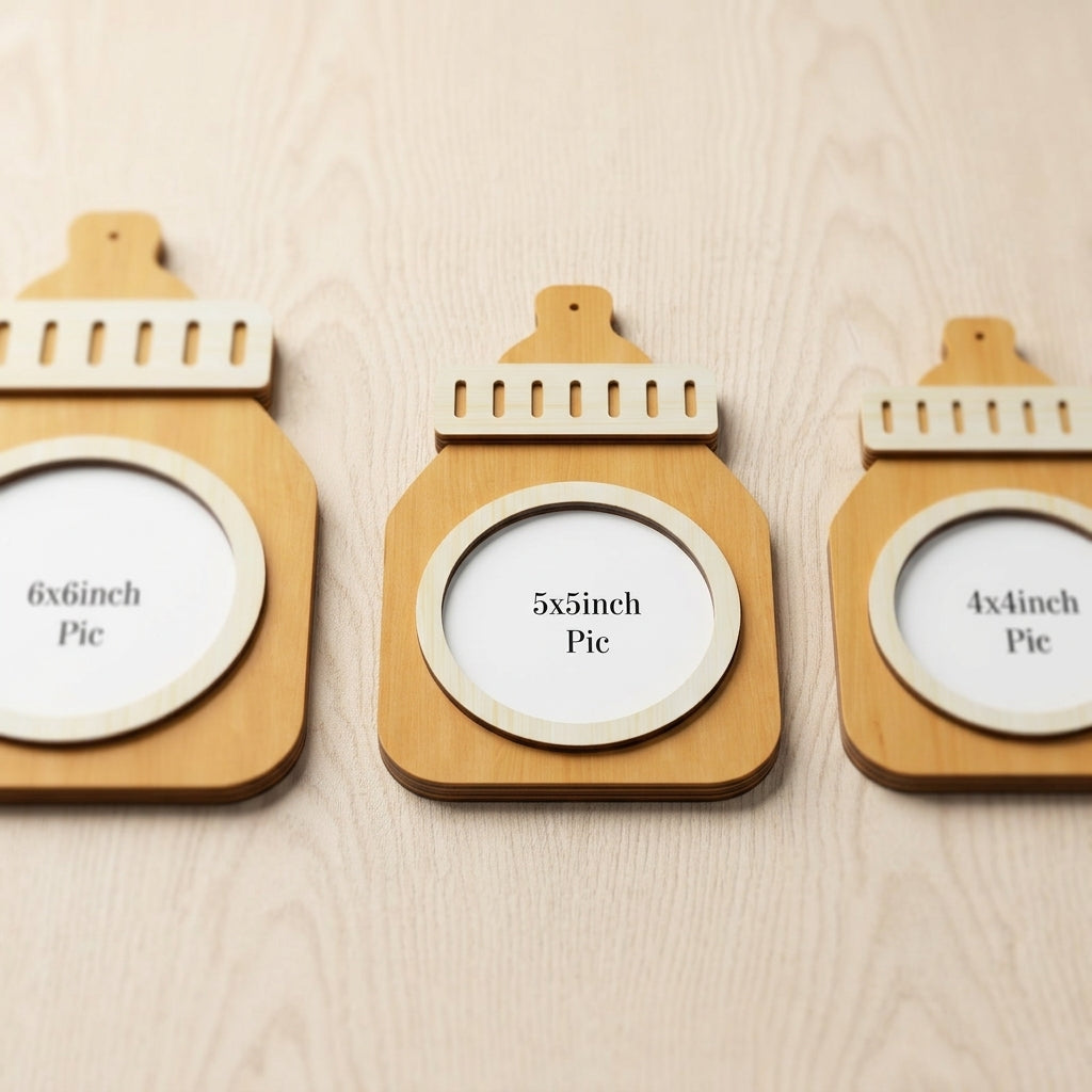 Feedle Bottle Photo Keepsake  / Baby Frame Laser cut files Dxf, SVG238