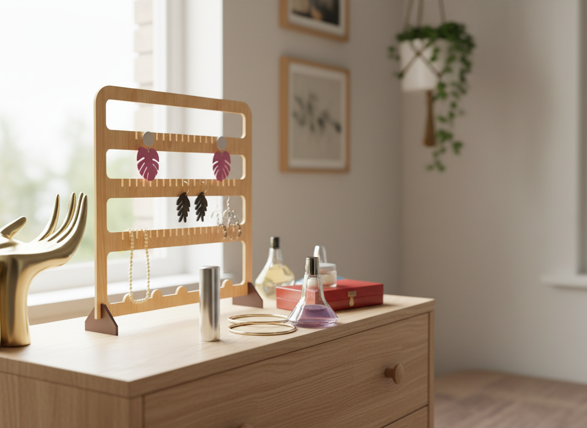 033 Standing Jewelry Stand / Necklace Hanging Display / Earring Organiser SVG DXF CDR Ai 033