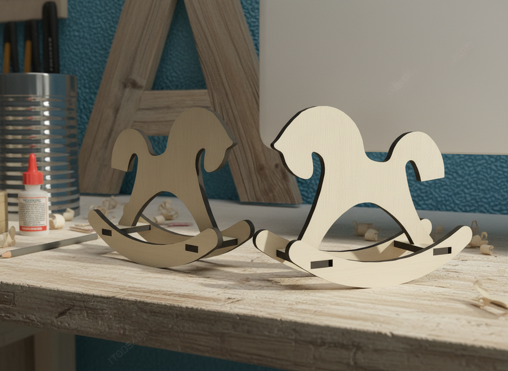 Dolls House Miniature Toy Rocking Horse / Farm Animal Laser Cut Templa ...