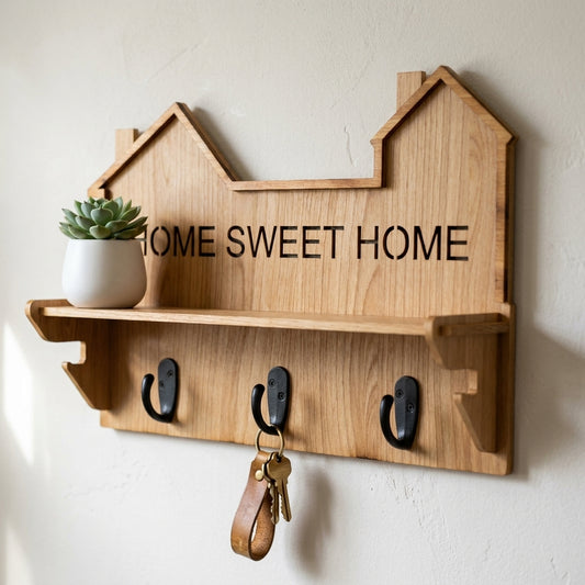 Home Sweet Home KEY Holder SVG files, laser cut key hanger wall mounted, Wall Organizer cut plan 117