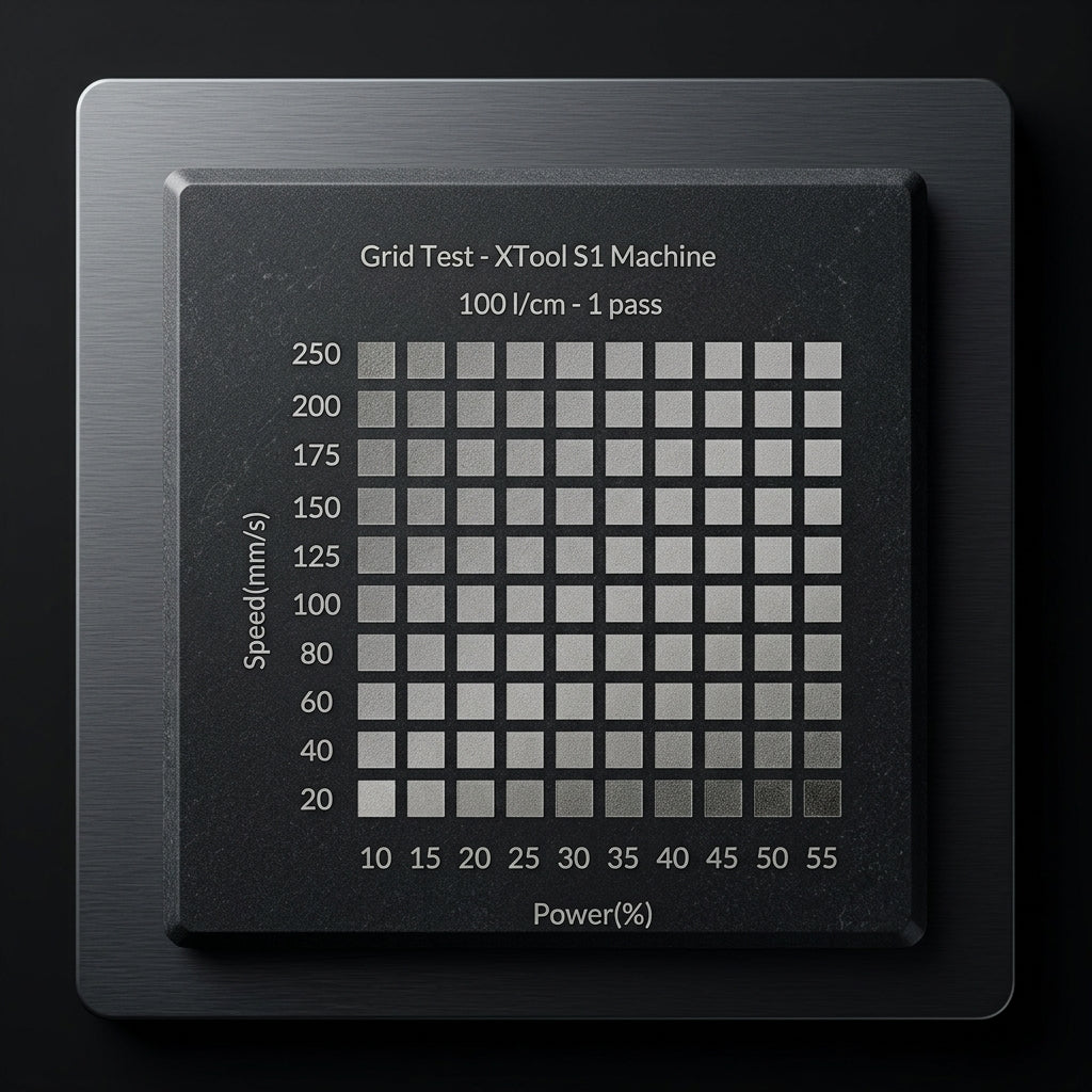 Laser Engraver Power Speed Test Grid Coaster Template Digital File