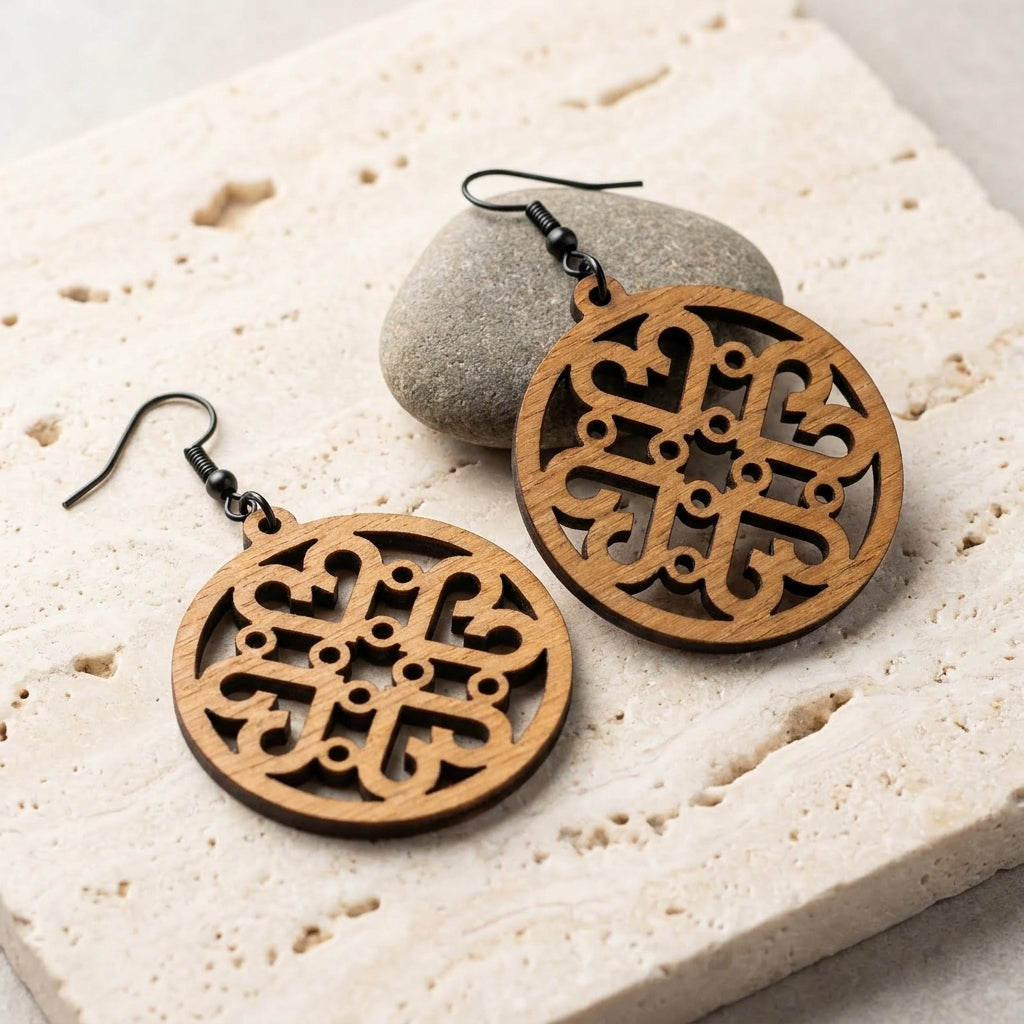 Wooden and Acrylic Earring Set - Perfect DIY Jewelry Making Templates for Laser Cutting