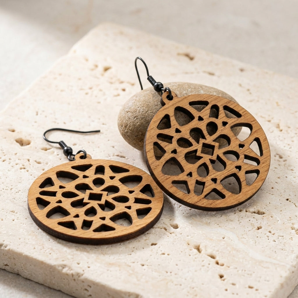 Wooden and Acrylic Earring Set - Perfect DIY Jewelry Making Templates for Laser Cutting