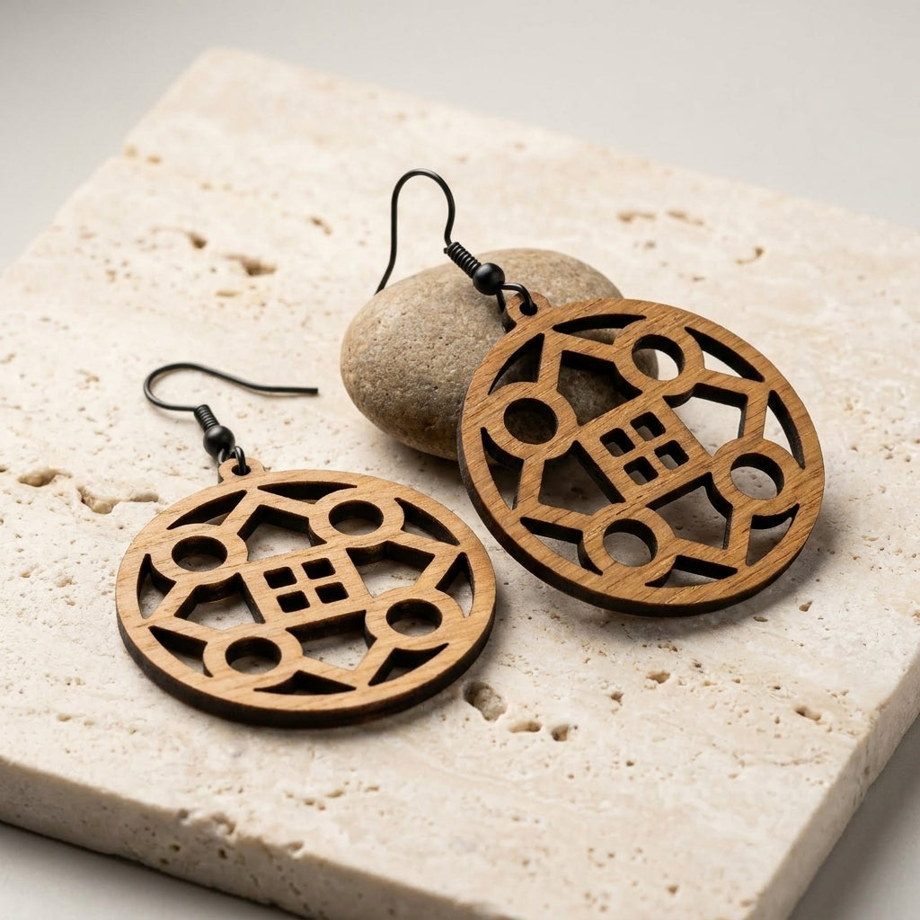 Wooden and Acrylic Earring Set - Perfect DIY Jewelry Making Templates for Laser Cutting