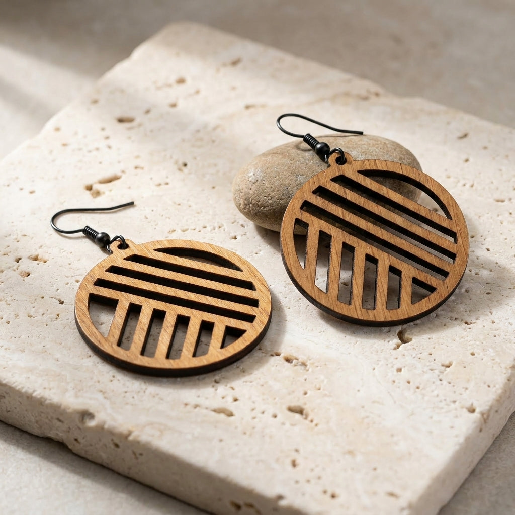 Wooden and Acrylic Earring Set - Perfect DIY Jewelry Making Templates for Laser Cutting