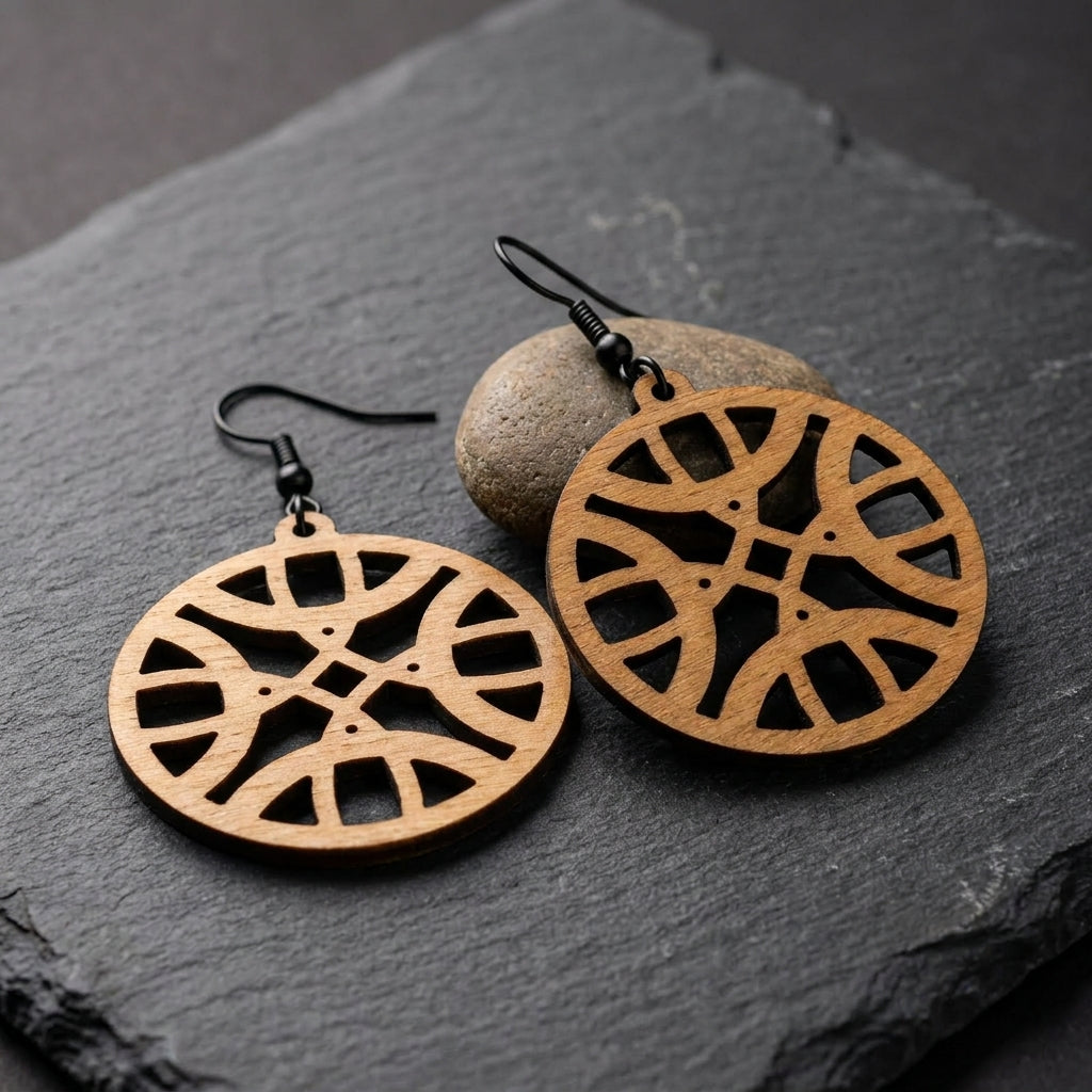 Laser Cut Earring Patterns for Wood Jewelry Making Unique Geometric Mandala Design