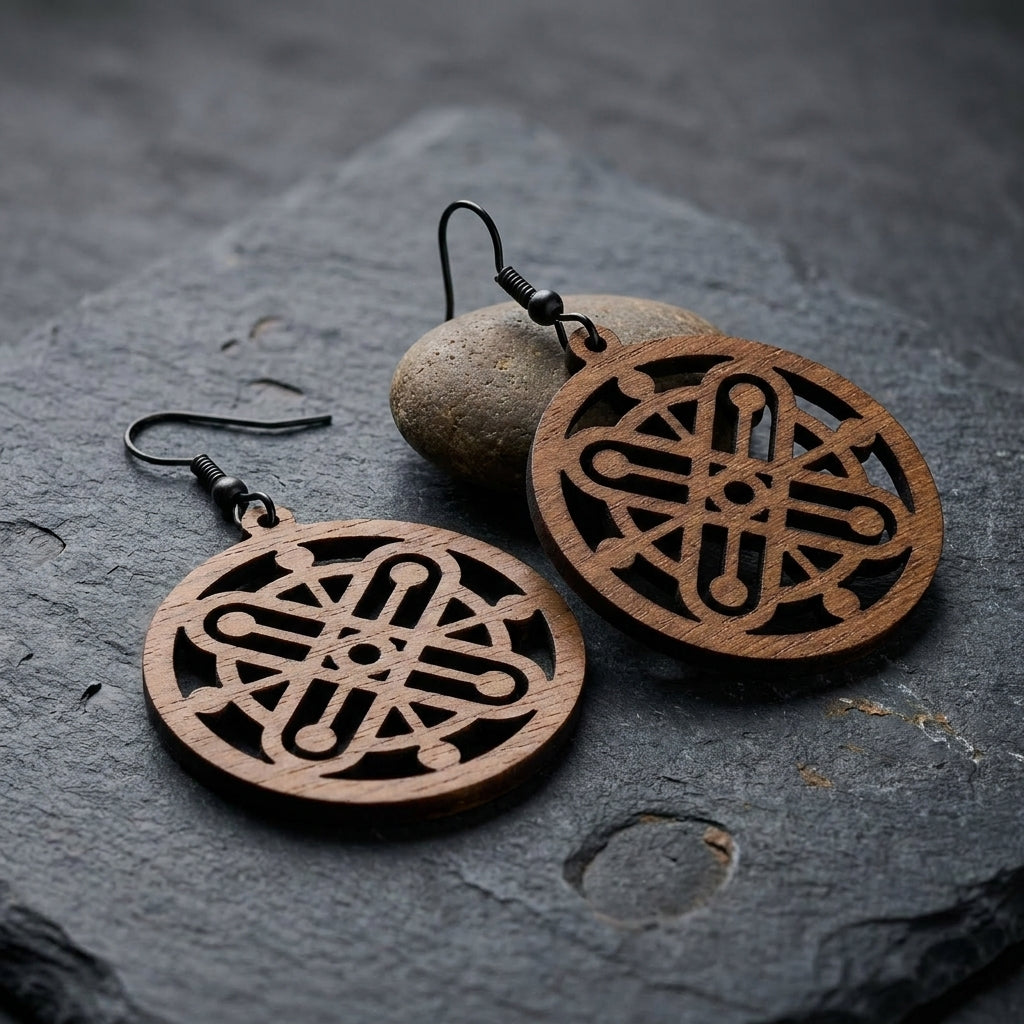 Laser Cut Earring Patterns for Wood Jewelry Making Unique Geometric Mandala Design