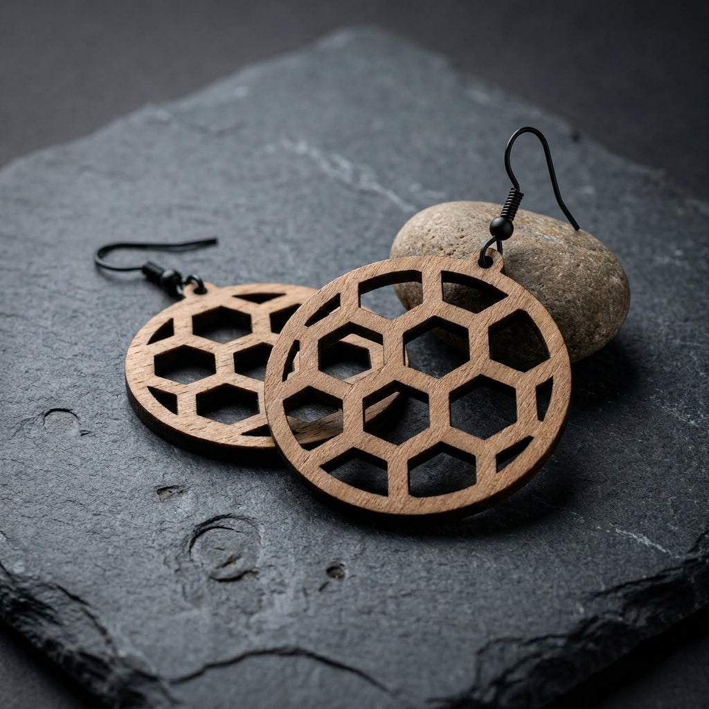 Laser Cut Earring Patterns for Wood Jewelry Making Unique Geometric Mandala Design