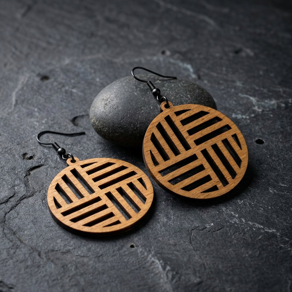 Laser Cut Earring Patterns for Wood Jewelry Making Unique Geometric Mandala Design
