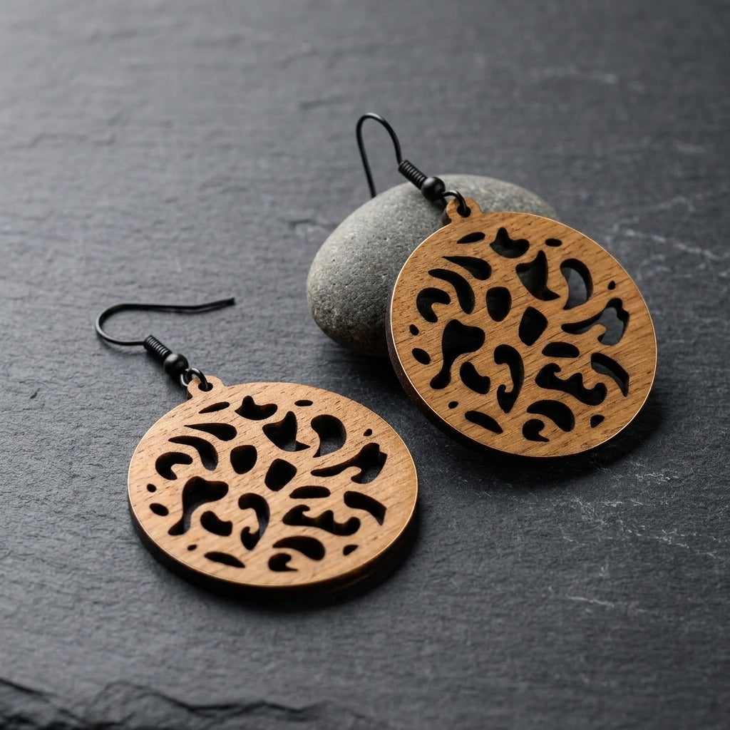Laser Cut Earring Patterns for Wood Jewelry Making Unique Geometric Mandala Design