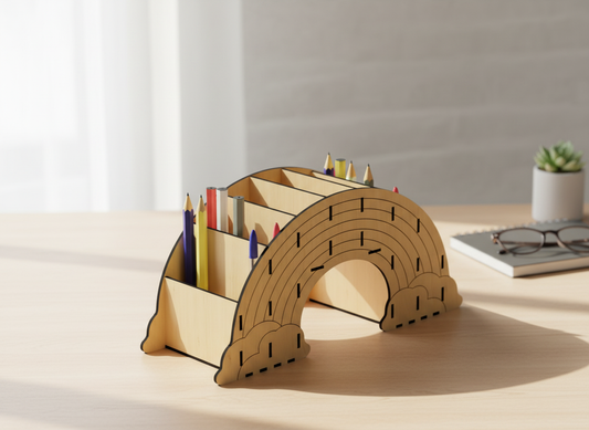 Rainbow Pen Holder / Table top Organizer / Pencil Display Stand / Dxf Svg Cdr Files 246