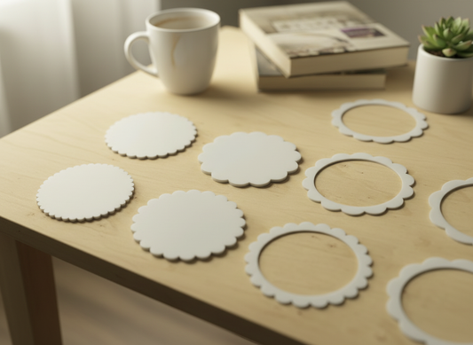 Scallop circle SVG / Scallop shape digital files / Scalloped circle Dxf / Scallop templates 265