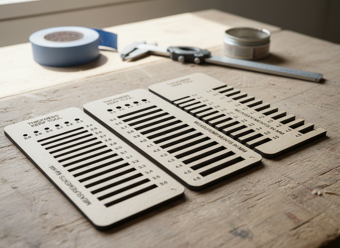 Wood Kerf Tool Svg / Metric Whitworth Design for Material Thickness / Test and Kerf Finding SVG DXF Ai CDR 362