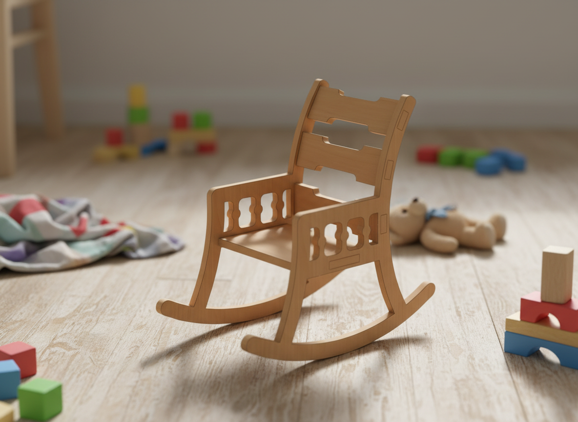 Rocking Chair Laser cutting SVG files / Miniature Carved Chair Cnc DXF file / Glowforge Laser Machines Digital cut Plans 134