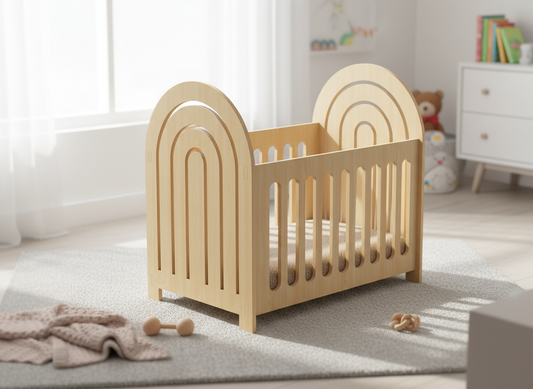 Rainbow Cradle Laser cut files / Laser Cut Wooden Doll Crib / Mini Furniture Dollhouse Kit 258
