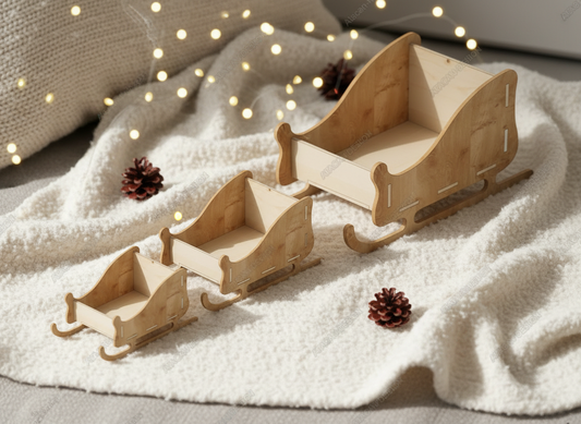 Sleigh Laser cut files / Christmas Sled SVG / Xmas Home decoration / Glowforge Vector Files 271