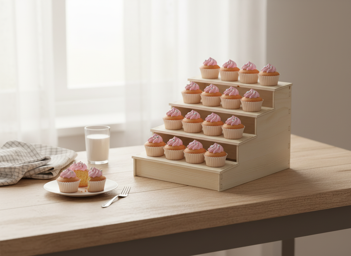 Shelf Retail Counter Display Stand / Cupcake Stand / Display Shelves / Laser Cut File SVG DXF CDR Ai 319