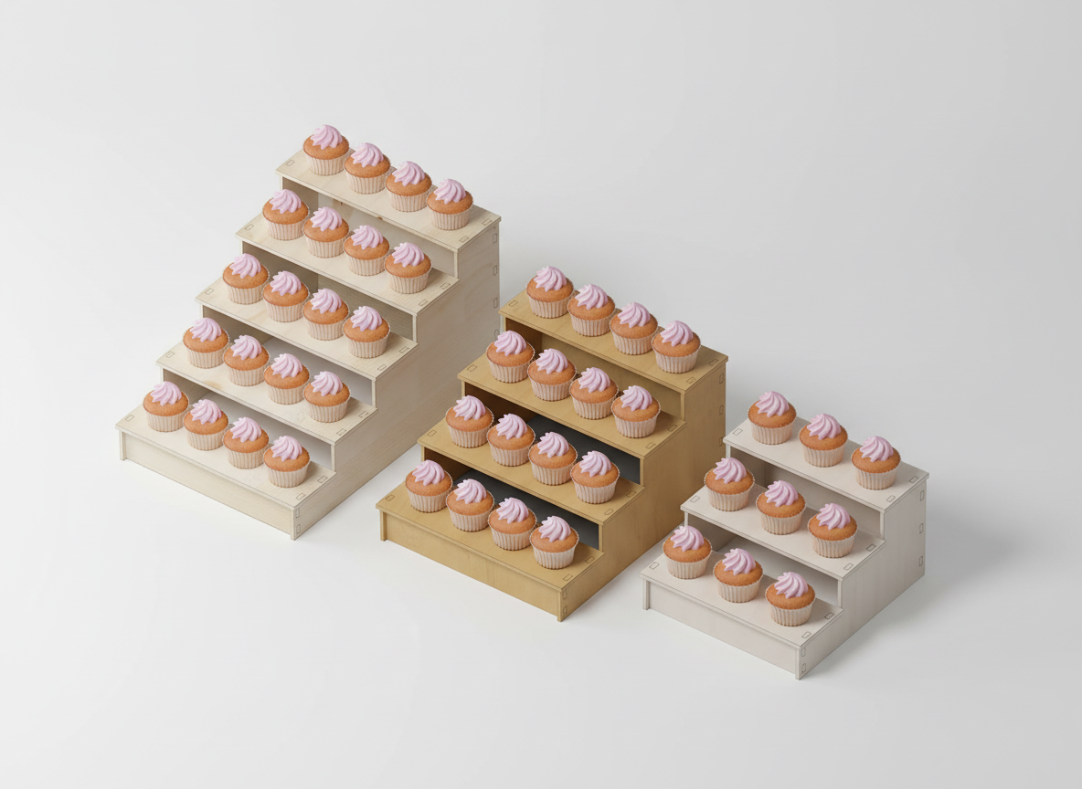 Shelf Retail Counter Display Stand / Cupcake Stand / Display Shelves / Laser Cut File SVG DXF CDR Ai 319
