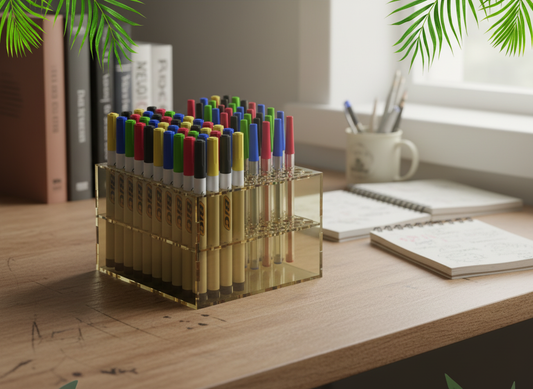 Laser Cut Paint Pen Holder - Perfect Organizer for Pens, Pencils, and Markers in Two Sizes 670