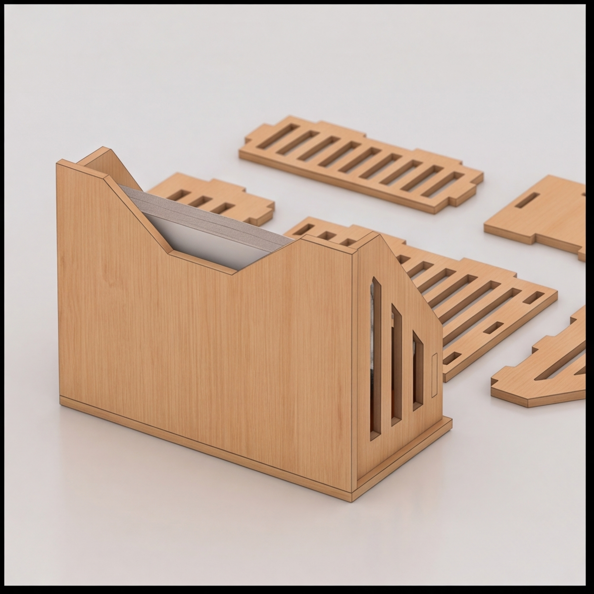 Laser Business Card Holder for Glowforge SVG file - Business card Stand cut files 103