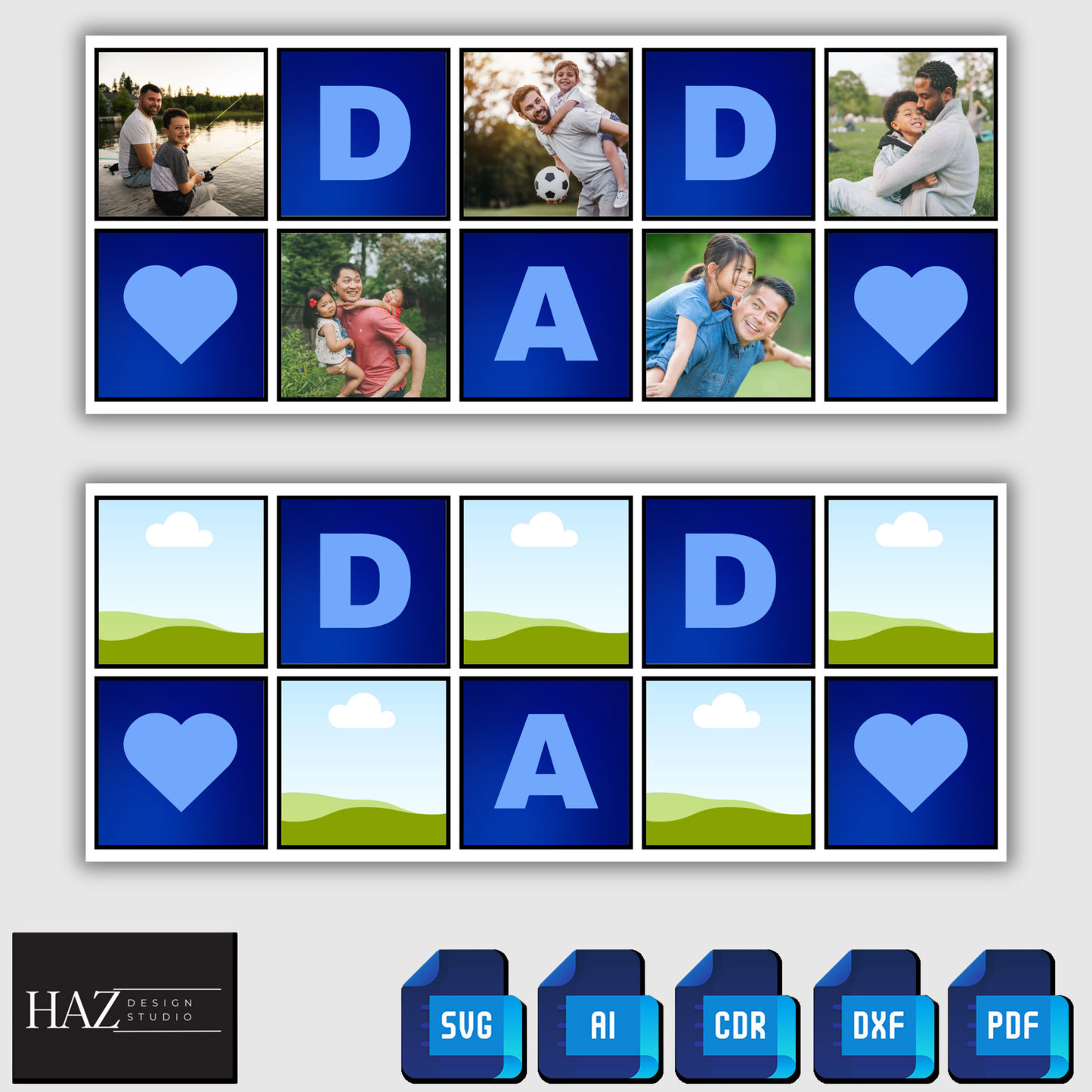 Personalized Dad Mug Template – Custom Photo Collage Design for Special Gifts 341