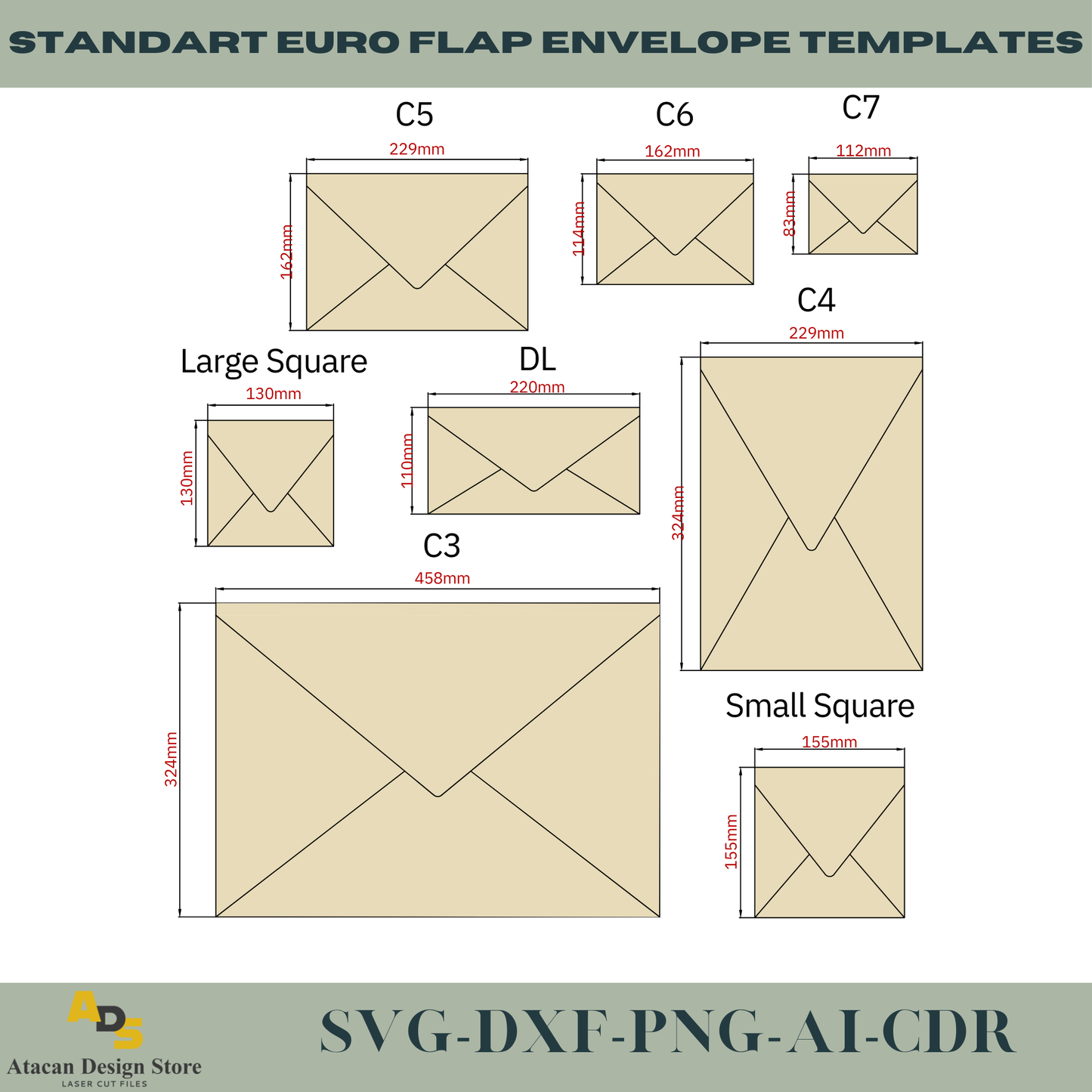 Customizable Euro Flap Envelopes – Most Popular Sizes Perfect for Every Occasion 730