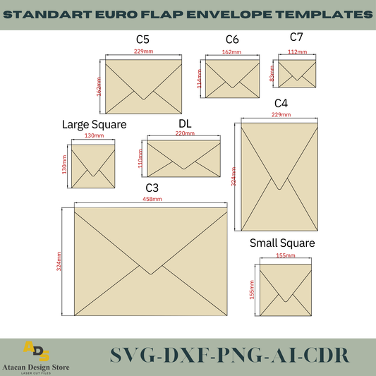 Customizable Euro Flap Envelopes – Most Popular Sizes Perfect for Every Occasion 730