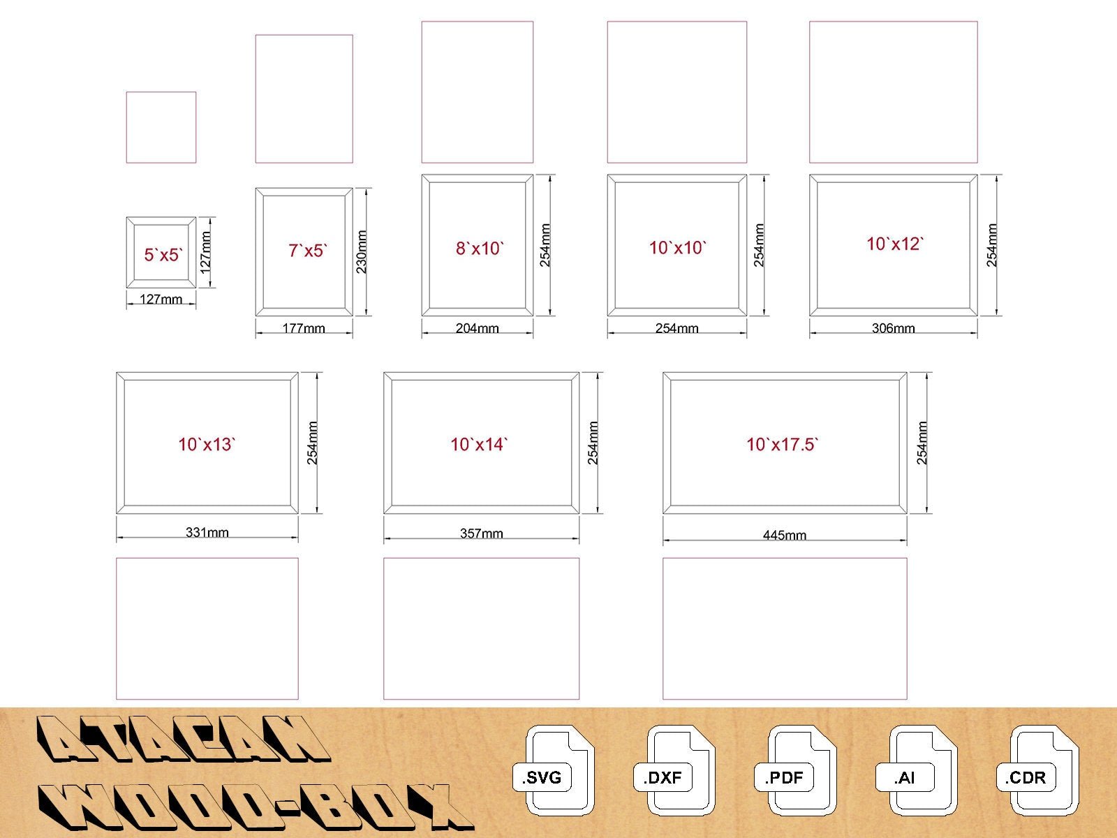 002 80 Pcs Photo Frames Bundle - Laser SVG cut files - Glowforge Digital Download 216