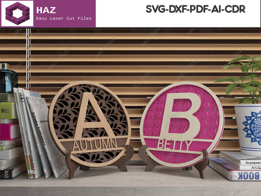 01 Alphabet Monogram Pattern Bundle / 36 Backer Pattern Designs Included / Customizable Letter Designs SVG Ai DXF CDR 080