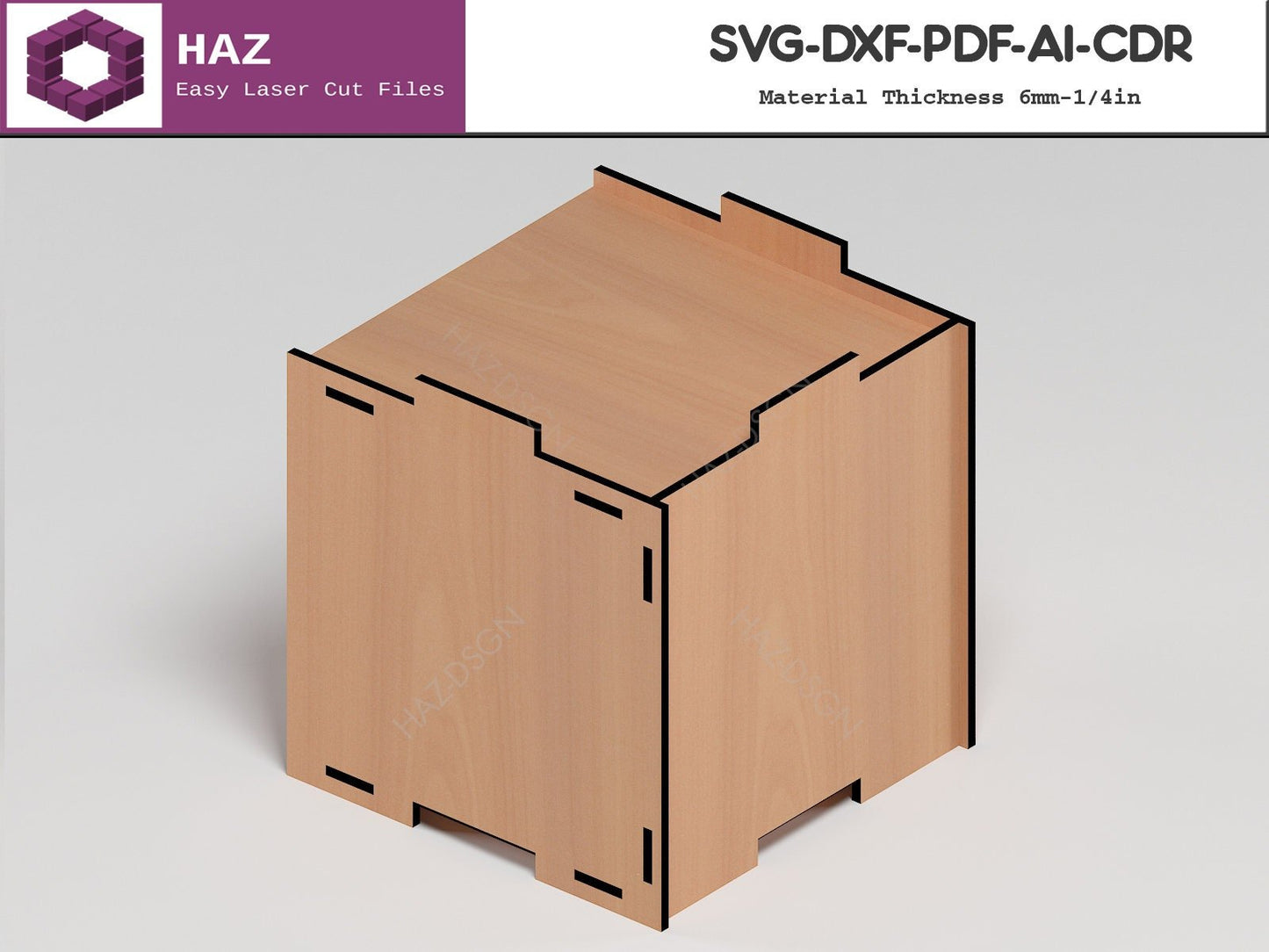 011 Wood Stackable Box / Stacking Boxes / Laser cut Storage Box / SVG DXF CDR Ai files 011