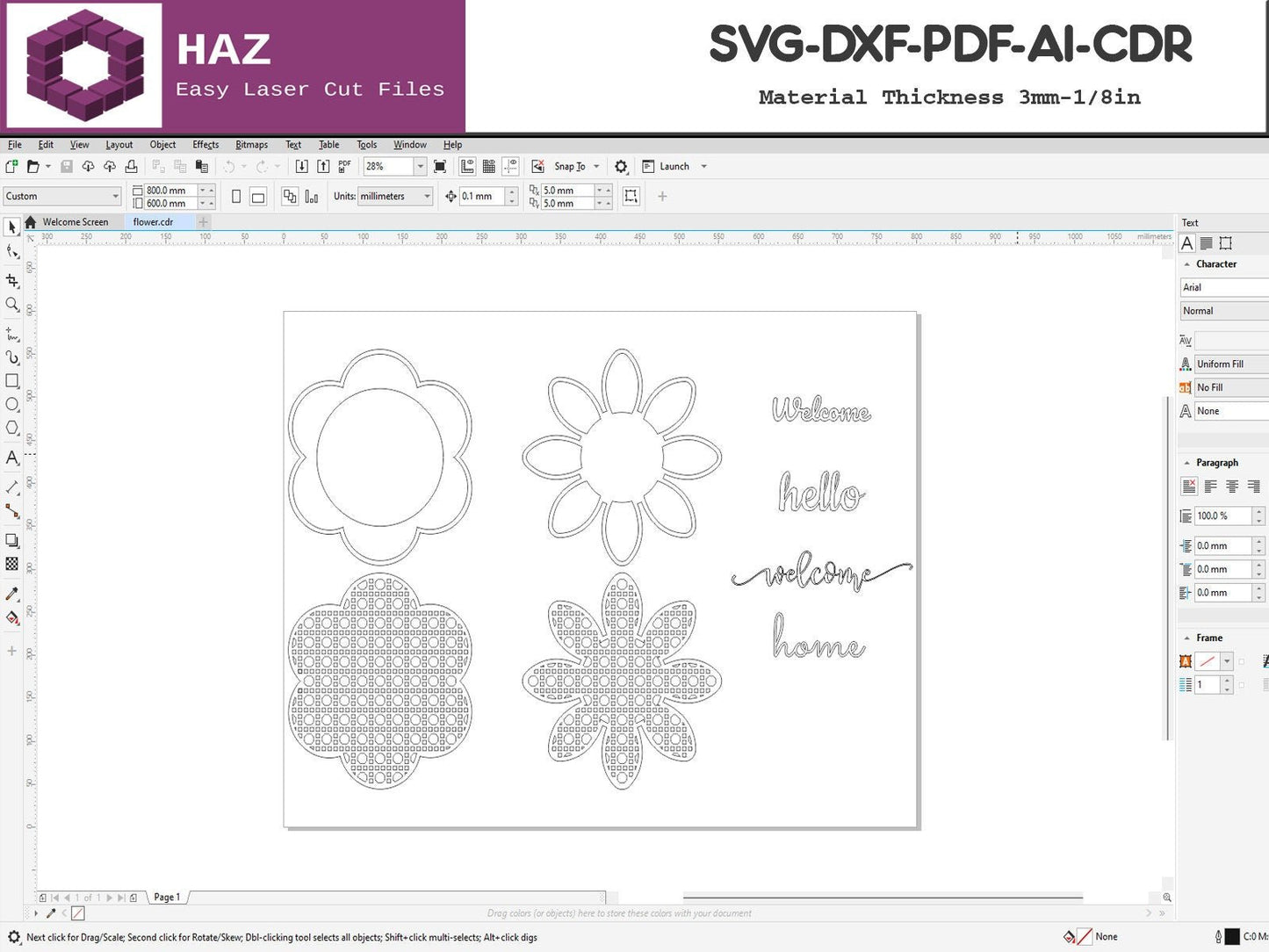 018 Rattan Daisy Laser cut Files / Boho Rattan Flower / Rattan Cane Daisy Decor / SVG DXF CDR Ai files 018