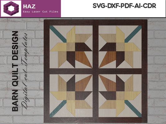 021 Laser Cut Barn Quilt Mosaics / Quilts Block Svg / Farmhouse Wall Decor, SVG DXF CDR Ai files 021