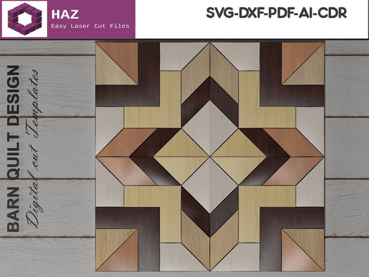 023 Barn Quilt Block / Wall Art Patterns / Barn Decor SVG DXF CDR Ai files 023