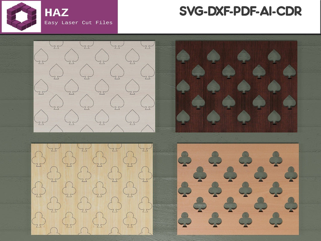 Spade Stencil Design / Seamless Club Outline Patterns – atacandesignstore