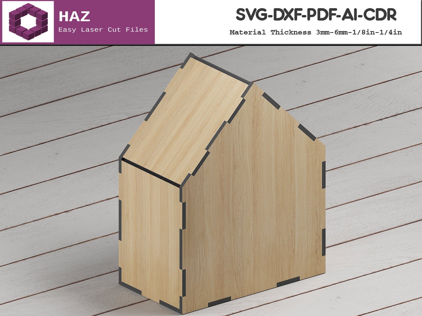 House Pattern Box Wooden Box House Shaped / Storage Boxes / Home Decorating ...