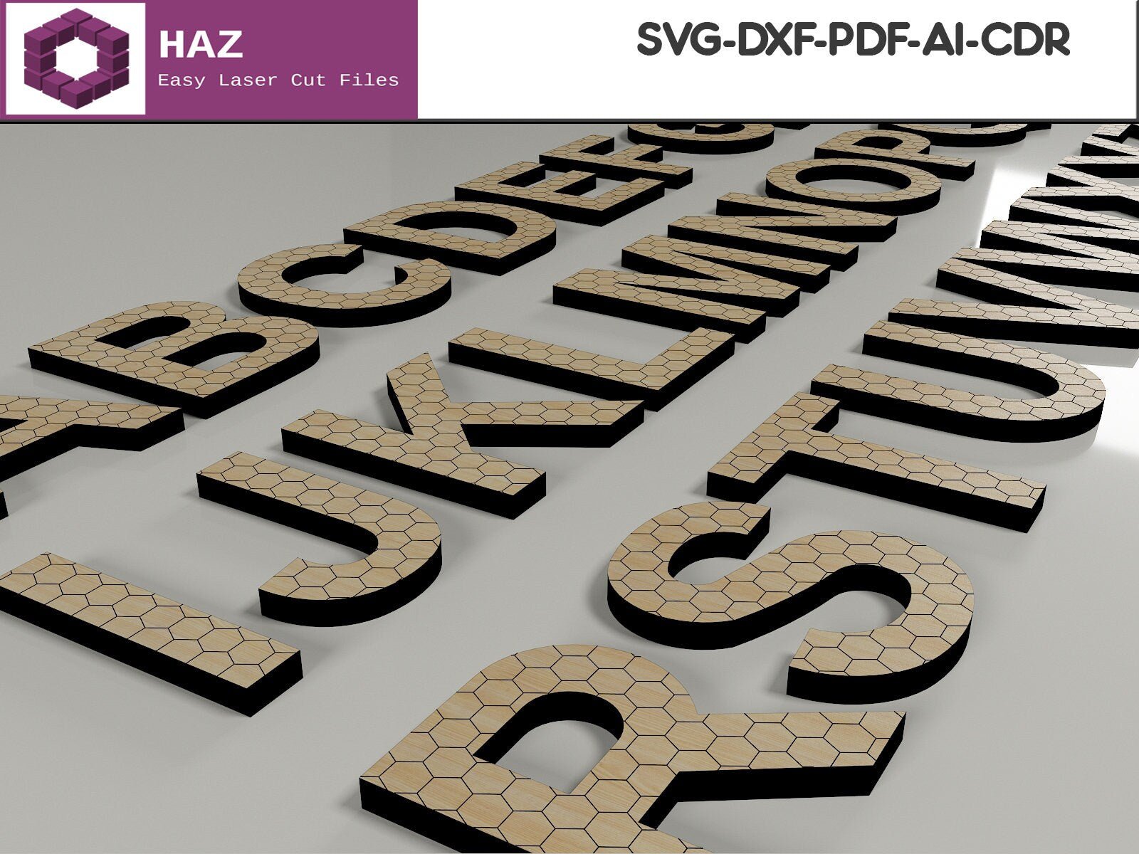 040 Alphabet Letters Outline / Wood Letter Designs / Laser Cnc Vector Digital SVG DXF CDR Ai 040