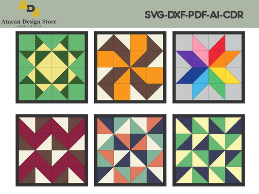 10 inch Quilt Laser Cut File Bundle / Farmhouse Patterns / Quilt Pattern SVG PDF Files ADS143